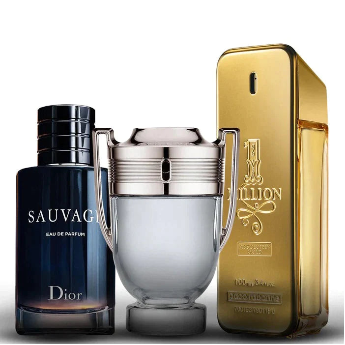 Combo 3 Perfumes Masculinos - 1 Million, Sauvage e Invictus - 100ml